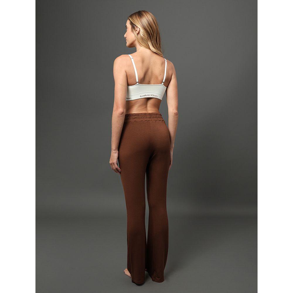 Calça Feminina Wide Moletinho Calvin Klein Underwear - Marrom - 2