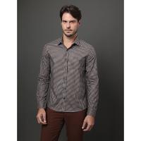 Camisa Masculina Slim Fio 40 Calvin Klein - Marrom - 1