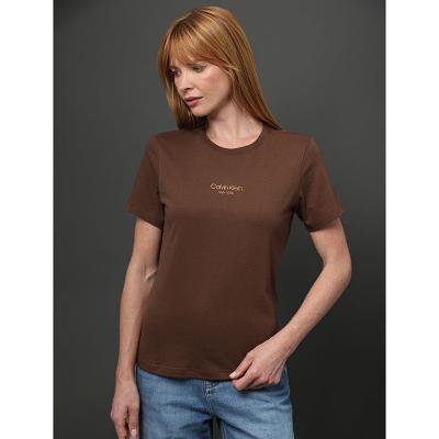 Camiseta Feminina Logo Foil Calvin Klein - Marrom