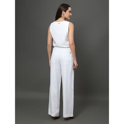 Calça Feminina Linho Misto Calvin Klein Jeans - Branco