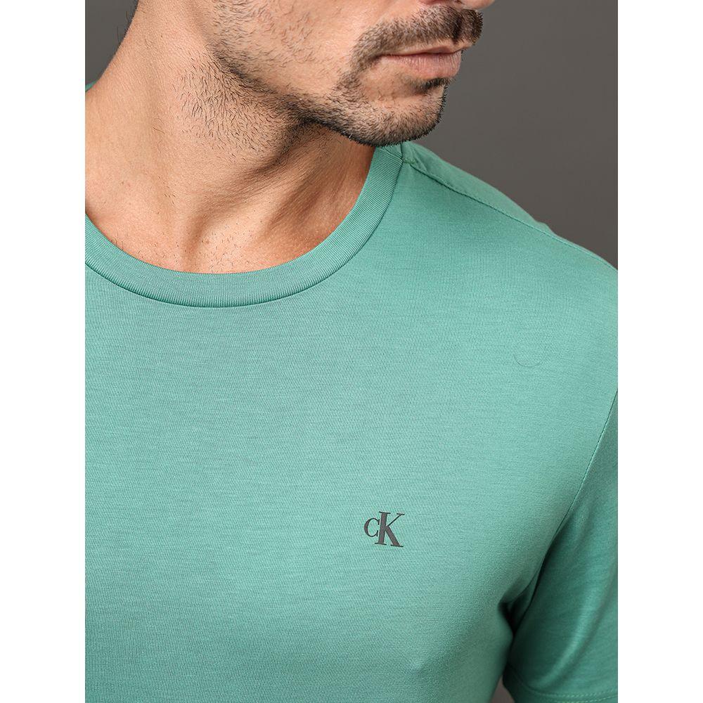 Camiseta Masculina Pima Calvin Klein Jeansm - Verde - 4