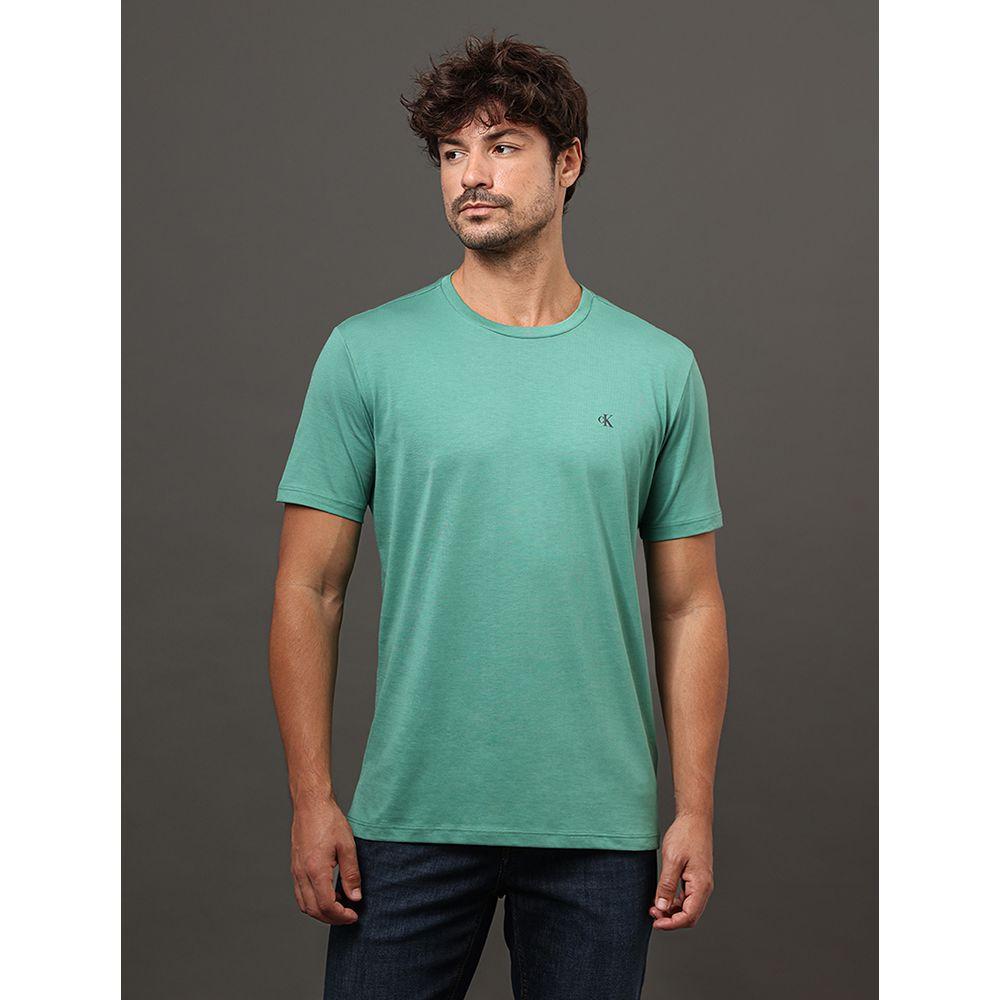 Camiseta Masculina Pima Calvin Klein Jeansm - Verde - 1