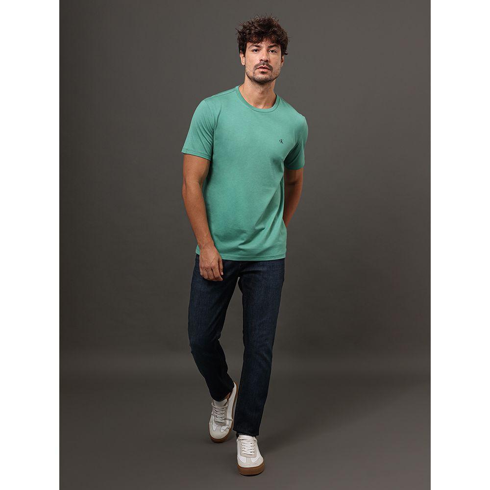 Camiseta Masculina Pima Calvin Klein Jeansm - Verde - 5
