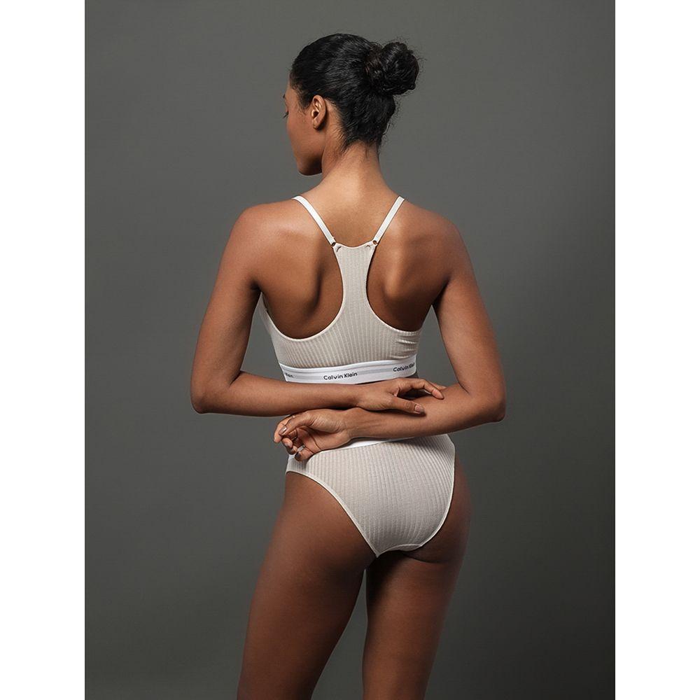 Calcinha Tanga Modal Ribana Modern Calvin Klein Underwear - Areia - 5