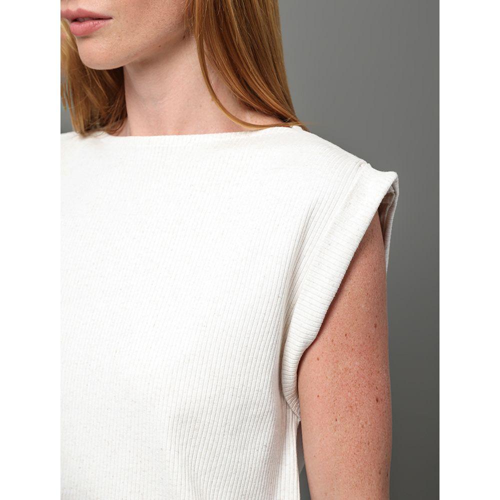 Blusa Feminina Ribana Com Linho Calvin Klein - Off White - 4