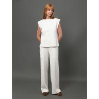 Blusa Feminina Ribana Com Linho Calvin Klein - Off White - 3