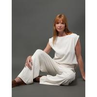 Blusa Feminina Ribana Com Linho Calvin Klein - Off White - 5