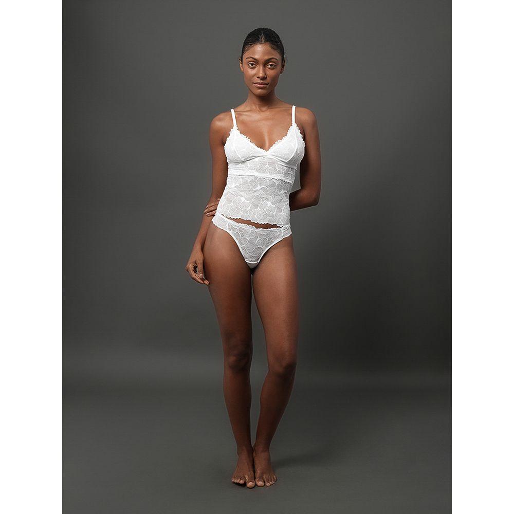 Calcinha Fio Dental Bridal Lace Calvin Klein Underwear - Off White - 5