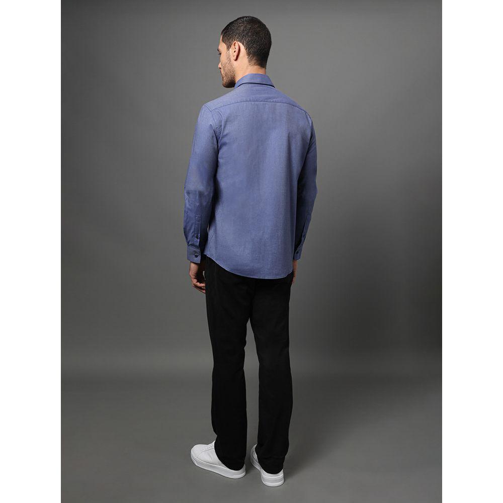 Camisa Masculina Slim Fil a Fil Calvin Klein - Marinho - 2