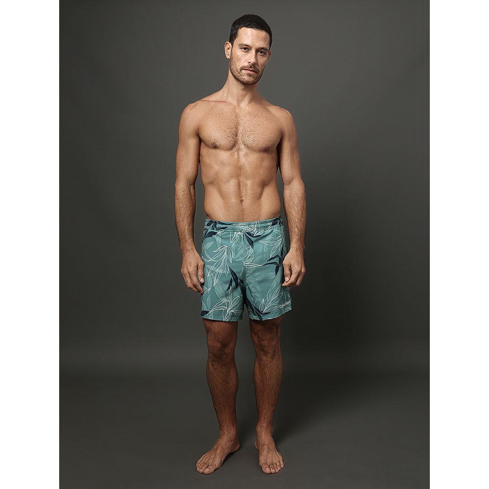 Shorts D'Água Masculino Dupla Face Hibiscus Calvin Klein Swimwear - Verde - 3