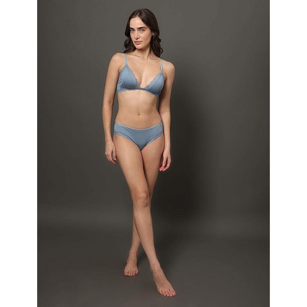 Sutiã Triângulo Modal Lace Calvin Klein Underwear - Azul Claro - 3