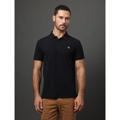 Polo Masculina Logo Bordado Calvin Klein Jeans - Preto