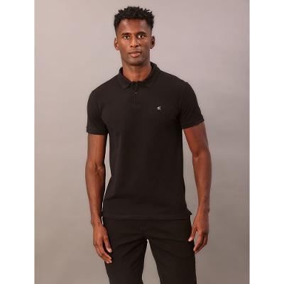 Polo Masculina Logo Bordado Calvin Klein Jeans - Preto
