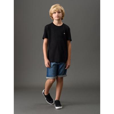Bermuda Jeans Menino Moletom Com Cadarço Calvin Klein Jeans - Marinho