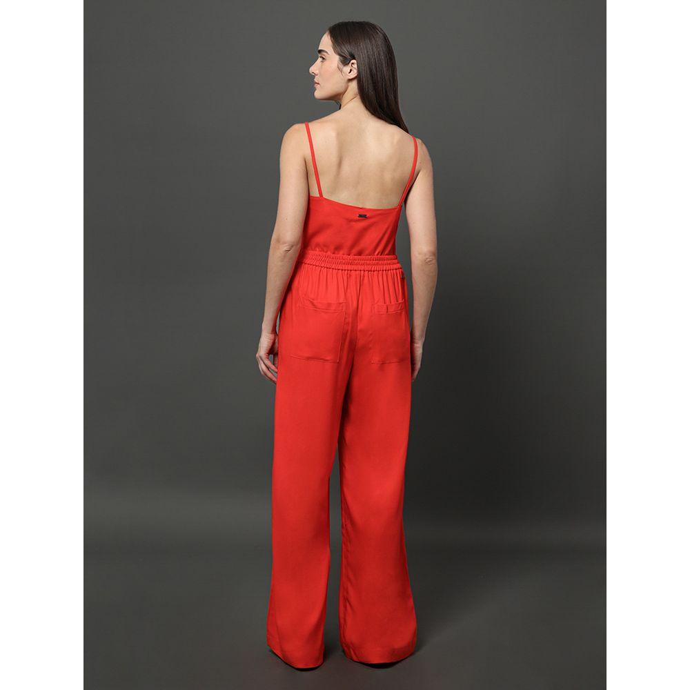 Calça Feminina Super Wide Leg Calvin Klein Jeans - Vermelho - 2