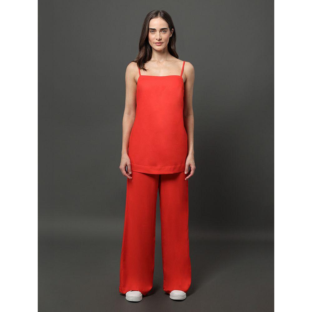 Calça Feminina Super Wide Leg Calvin Klein Jeans - Vermelho - 3