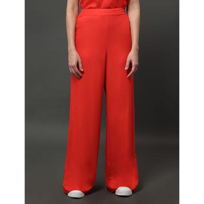 Calça Feminina Super Wide Leg Calvin Klein Jeans - Vermelho