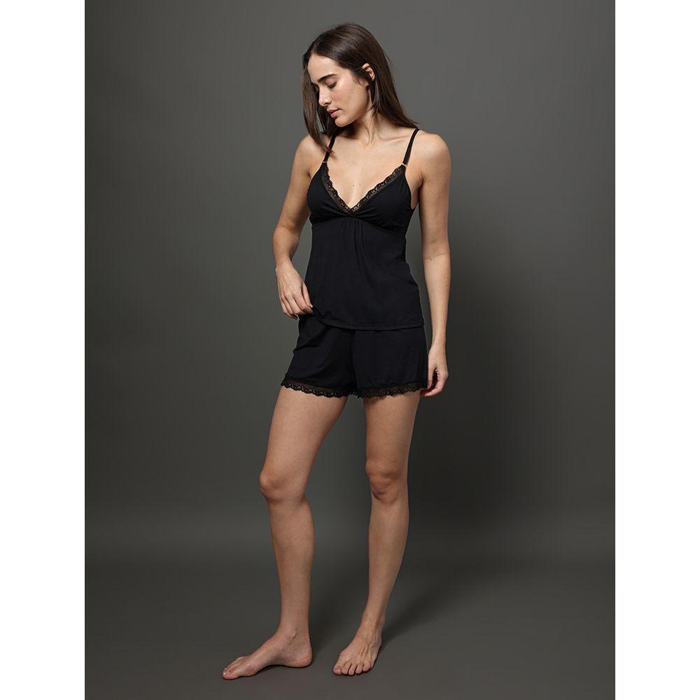 Pijama Feminino Short Doll Modal Lace Calvin Klein Underwear - Preto - 2