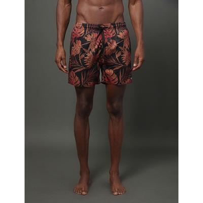 Shorts D'Água Masculino Elástico Folhas Calvin Klein Swimwear - Vermelho Escuro