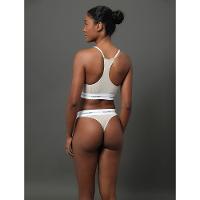 Calcinha Tanga Modal Ribana Modern Calvin Klein Underwear - Areia - 2