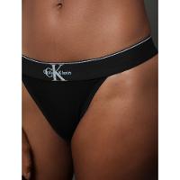 Calcinha Fio Dental Cotton Monogram Calvin Klein Underwear - Preto - 5