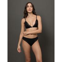 Calcinha Fio Dental Modal Lace Calvin Klein Underwear - Preto - 1