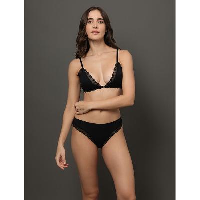 Calcinha Fio Dental Modal Lace Calvin Klein Underwear - Preto
