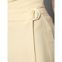 Saia Midi Transpassada de Linho Misto Calvin Klein - Amarelo Manteiga