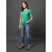 Camiseta Feminina Micrologo Peito Calvin Klein Jeans - Verde Médio - 1