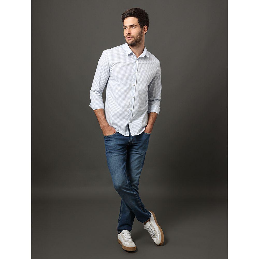 Camisa Masculina Slim Classic Check Calvin Klein Jeans - Branco - 5