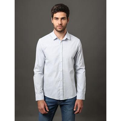 Camisa Masculina Slim Classic Check Calvin Klein Jeans - Branco