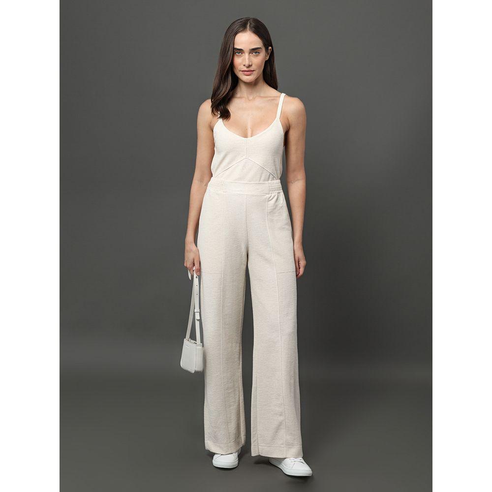 Calça Feminina Malha Linho Calvin Klein Jeans - Off White - 3