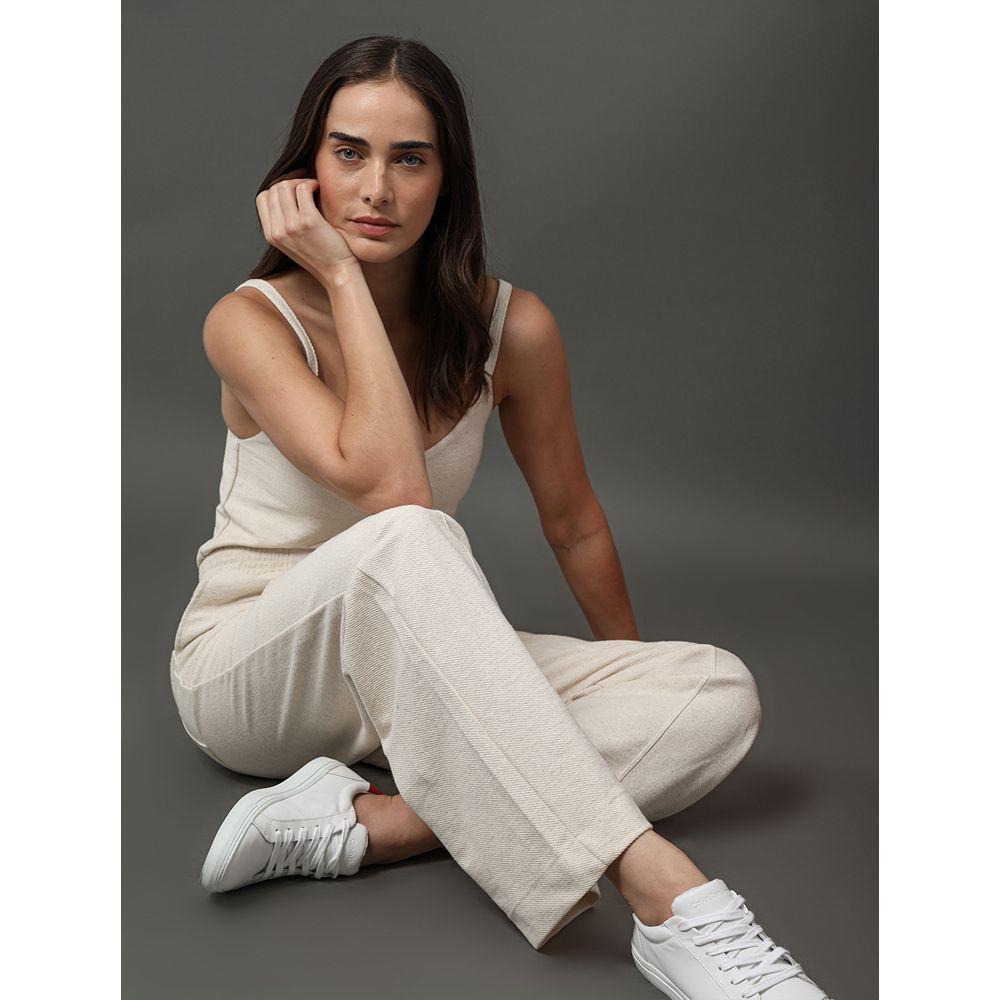 Calça Feminina Malha Linho Calvin Klein Jeans - Off White - 5