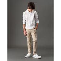 Camisa de Manga Longa Masculina Infantil Básica Estampa Assinatura Ckj Calvin Klein Jeans - Branco - 5