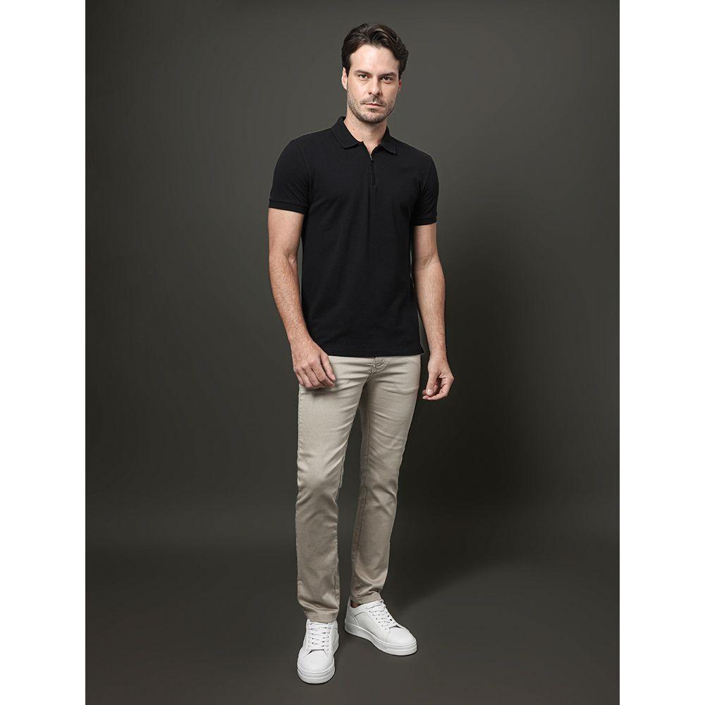 Polo Masculina Slim Meio Zíper Calvin Klein - Preto - 3