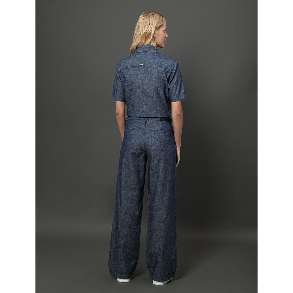 Calça Jeans Feminina Cânhamo Wide Leg Calvin Klein - Marinho - 2