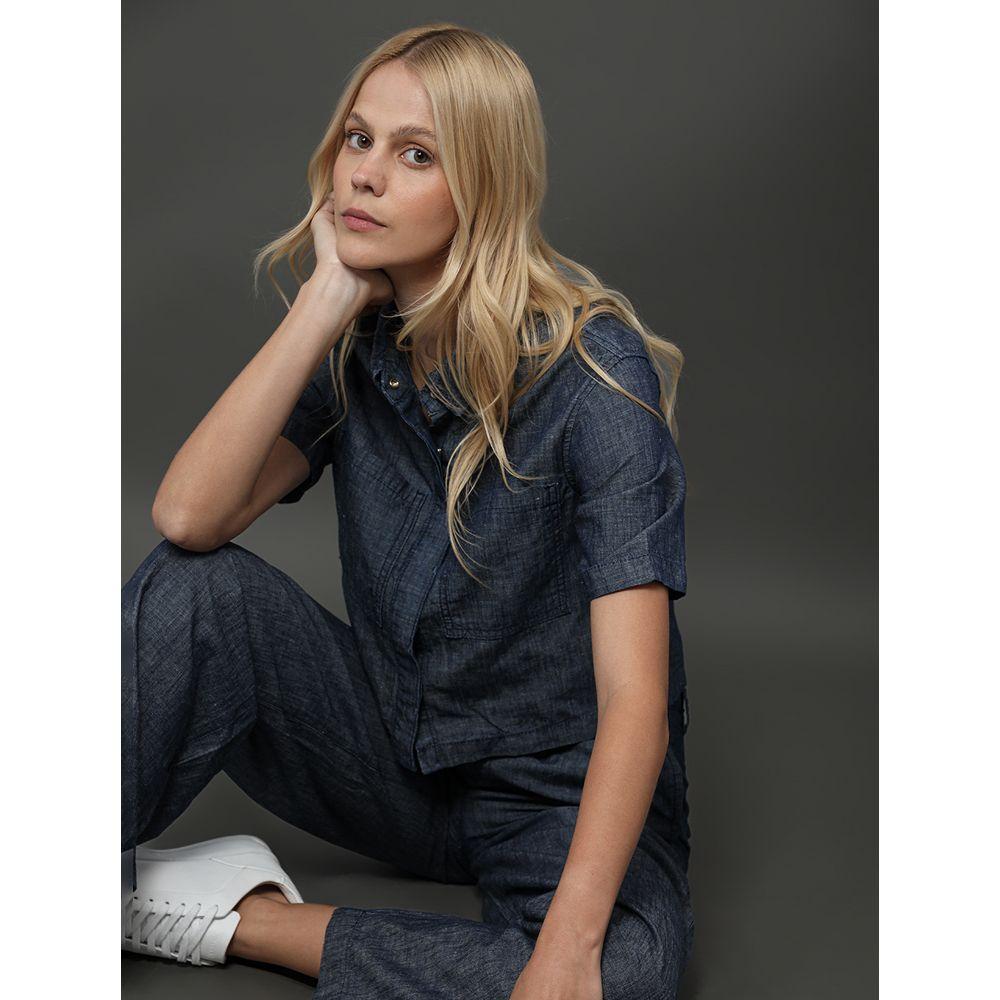 Calça Jeans Feminina Cânhamo Wide Leg Calvin Klein - Marinho - 5