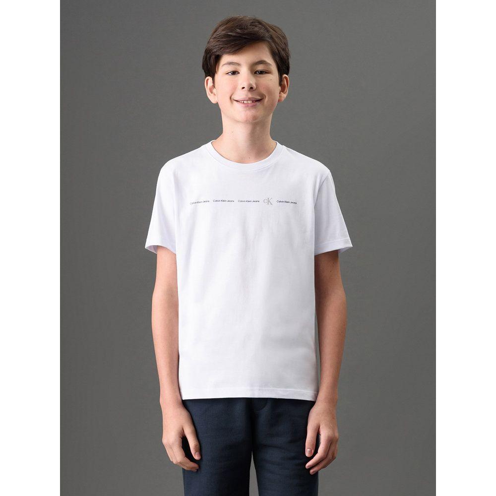 Camiseta Menino Manga Curta Logo Calvin Klein Jeans - Branco 2 - 1