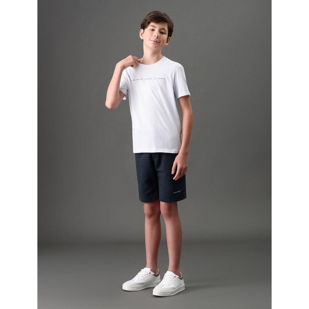 Camiseta Menino Manga Curta Logo Calvin Klein Jeans - Branco 2 - 3