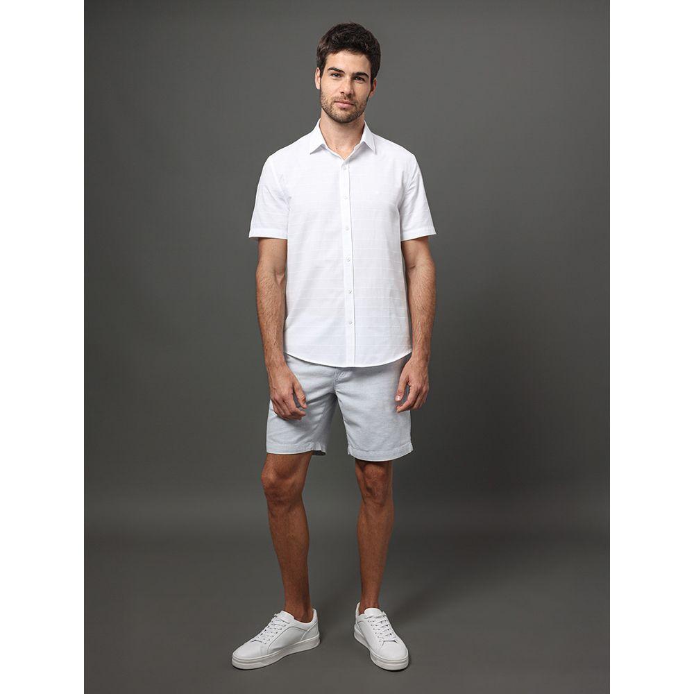 Camisa Masculina Listras Relevo Calvin Klein - Branco - 3