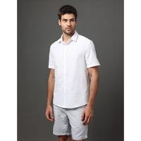 Camisa Masculina Listras Relevo Calvin Klein - Branco - 1