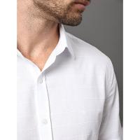 Camisa Masculina Listras Relevo Calvin Klein - Branco