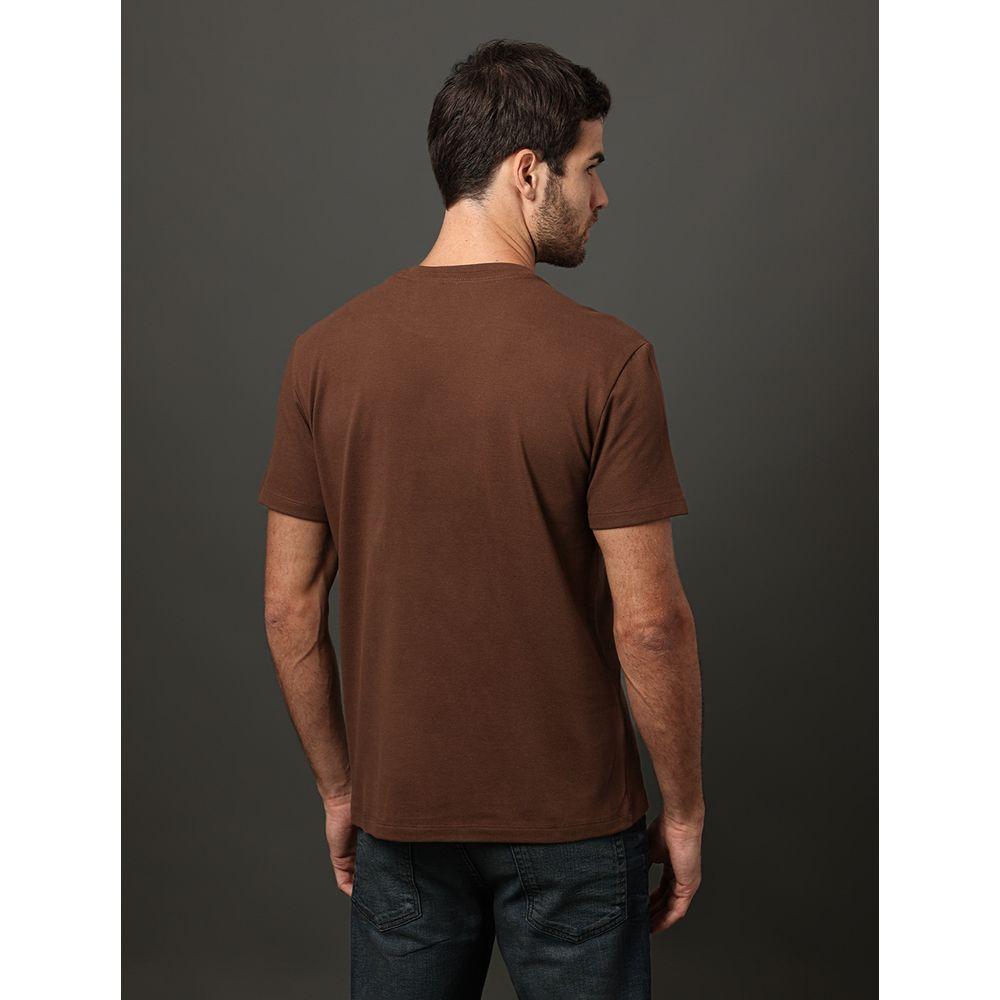Camiseta Masculina Gola Dupla Calvin Klein Jeans - Marrom - 2