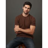 Camiseta Masculina Gola Dupla Calvin Klein Jeans - Marrom - 5