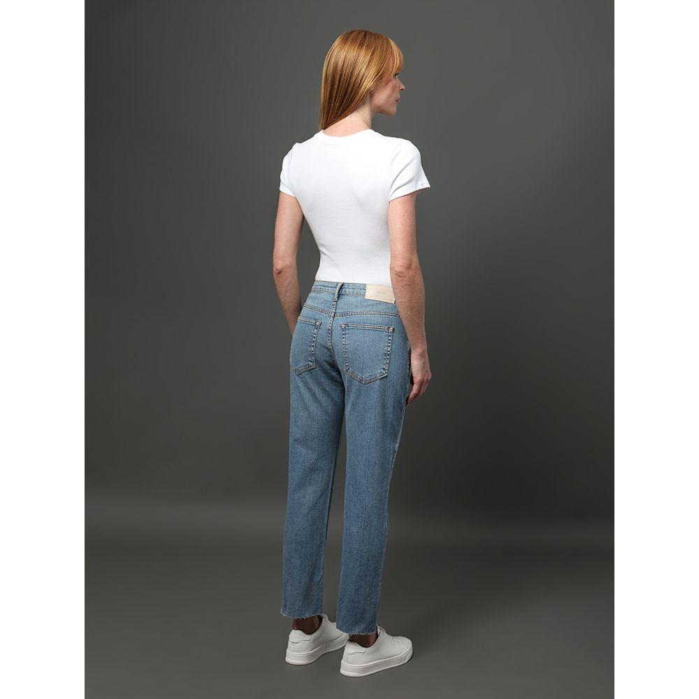 Calça Jeans Feminina Cropped Straight Calvin Klein - Azul Claro - 2