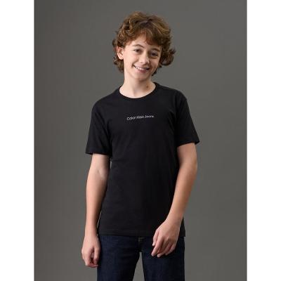 Camiseta Menino Logo Centralizado Calvin Klein Jeans - Preto