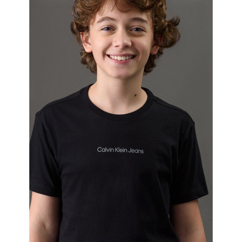 Camiseta Menino Logo Centralizado Calvin Klein Jeans - Preto - 4
