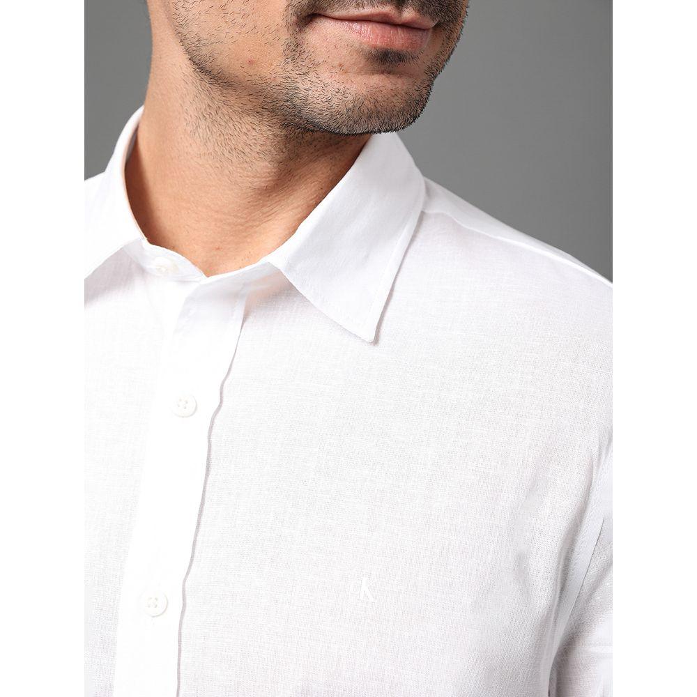 Camisa Masculina Cotton Linen Calvin Klein Jeans - Branco 2 - 2