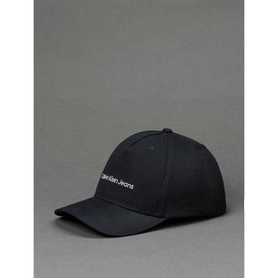 Boné Infantil Masculino de Sarja Aba Curva Estampa Logo Calvin Klein Jeans - Preto