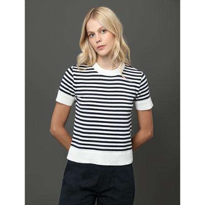Top Feminino Tricot Listrado Calvin Klein - Marinho